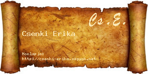 Csenki Erika névjegykártya